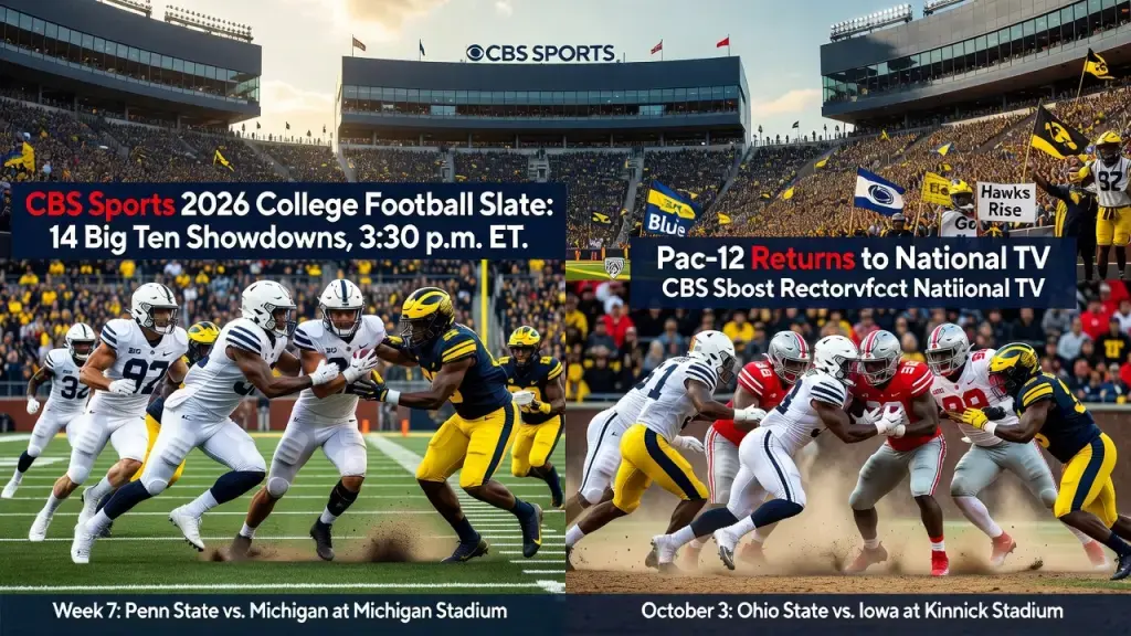 CBS Loads 2026 College Football Slate With Big Ten Showdowns