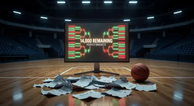 NCAA Reports Roughly 14,000 Perfect Brackets Remaining After First 16 Games of 2026 Men's Tournament